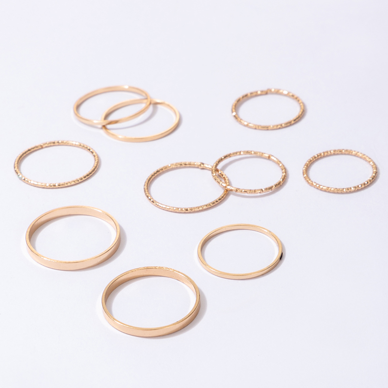 Korean Simple Jewelry Plain Ring Ten-piece Set Of Simple Joint Ring Set display picture 3