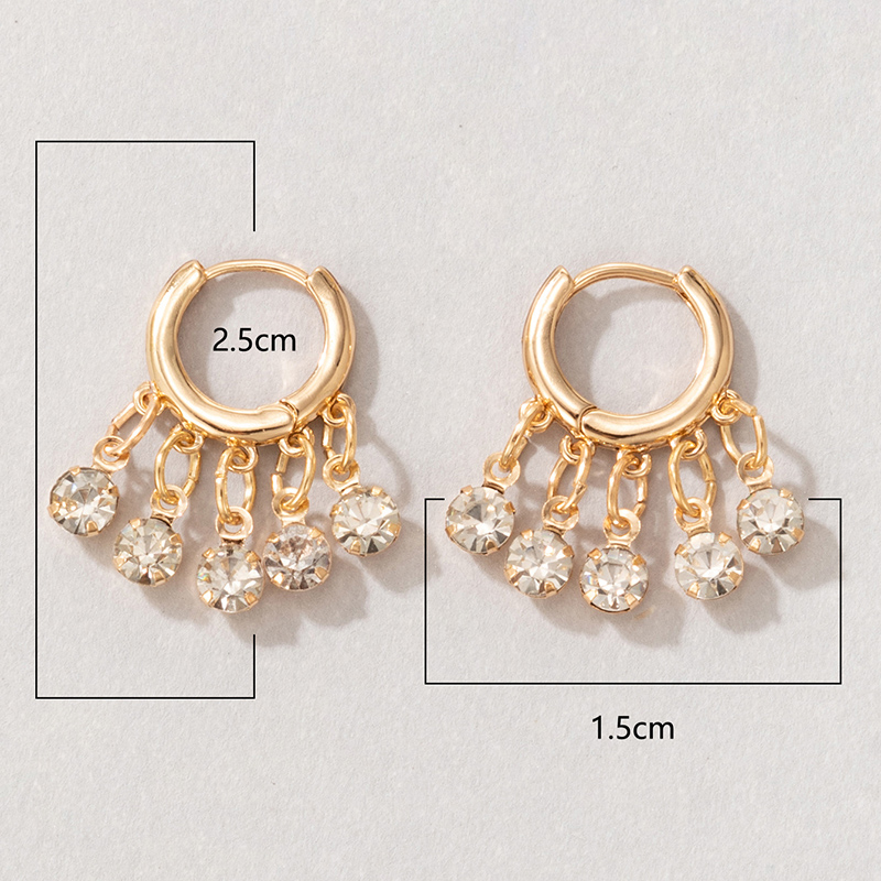 Fashion Contrast Color Alloy Rhinestones Flower Circle Geometric Earrings display picture 38