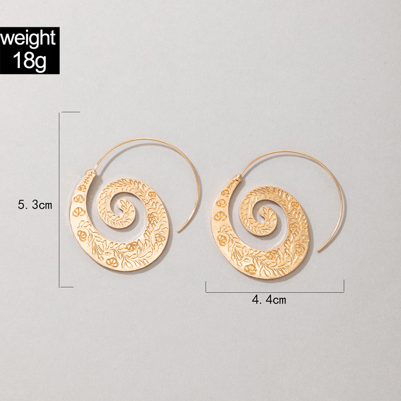 Boho Vintage Hollow Geometric Spiral Earrings Drop Earrings display picture 11
