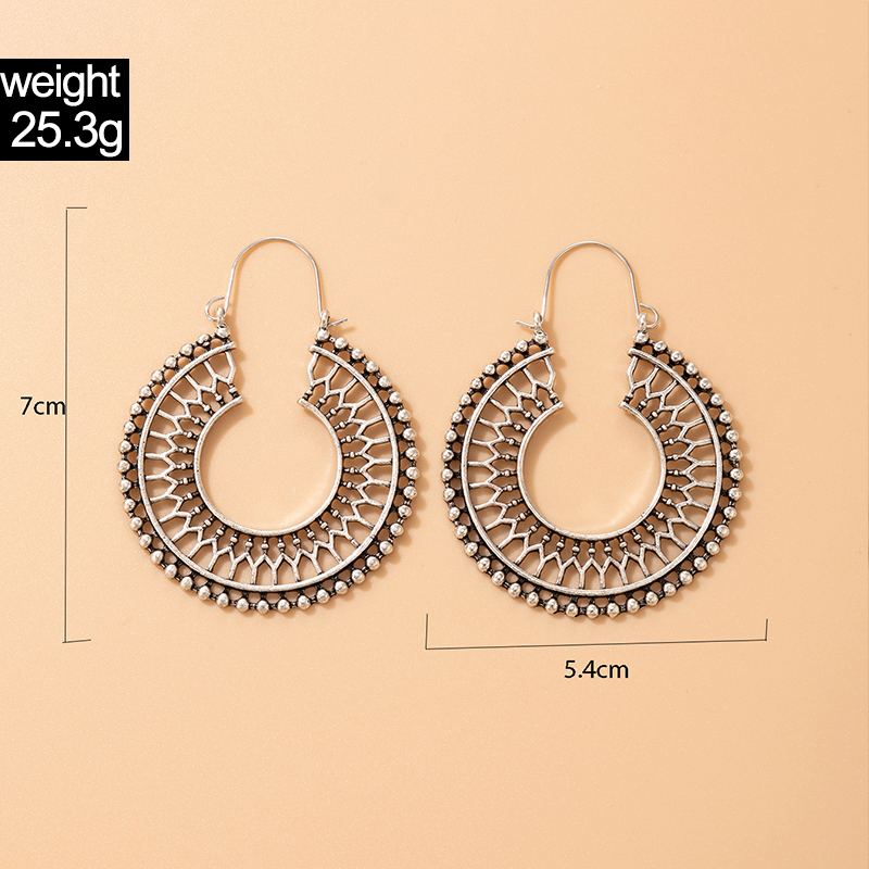 Boho Vintage Hollow Geometric Spiral Earrings Drop Earrings display picture 23