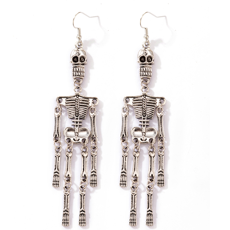 Exaggerated Alternative Earrings Halloween Skull Alloy Ear Hook display picture 7