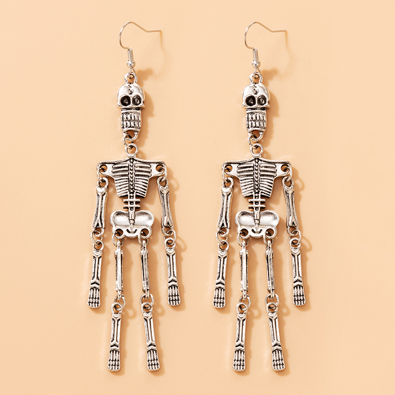 Exaggerated Alternative Earrings Halloween Skull Alloy Ear Hook display picture 8