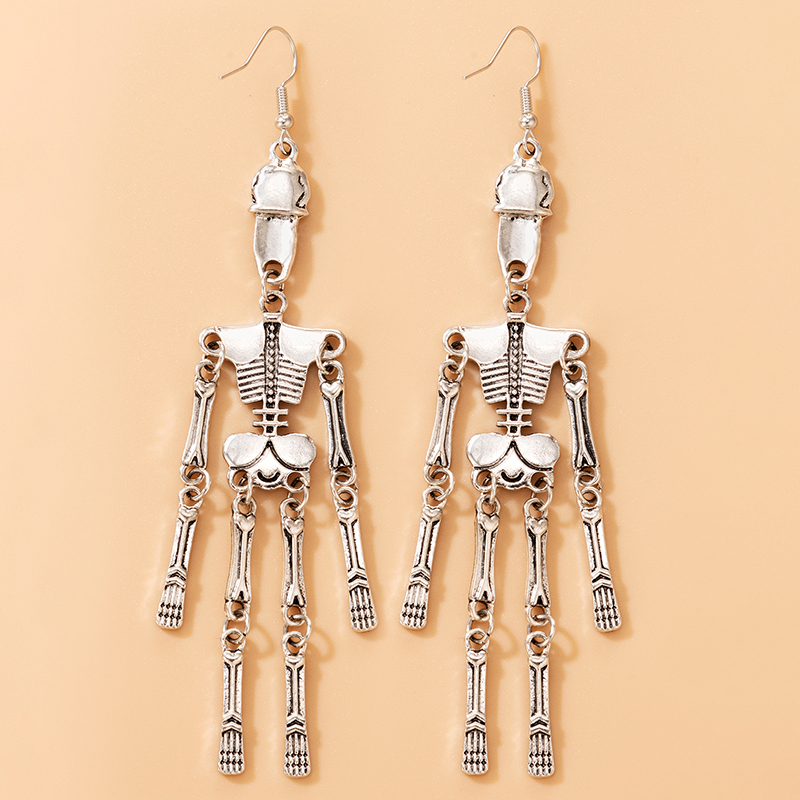 Exaggerated Alternative Earrings Halloween Skull Alloy Ear Hook display picture 9