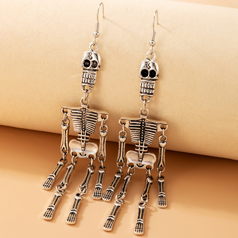 Exaggerated Alternative Earrings Halloween Skull Alloy Ear Hook display picture 11