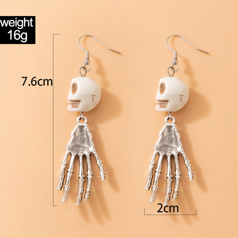 Exaggerated Alternative Earrings Halloween Skull Alloy Ear Hook display picture 12
