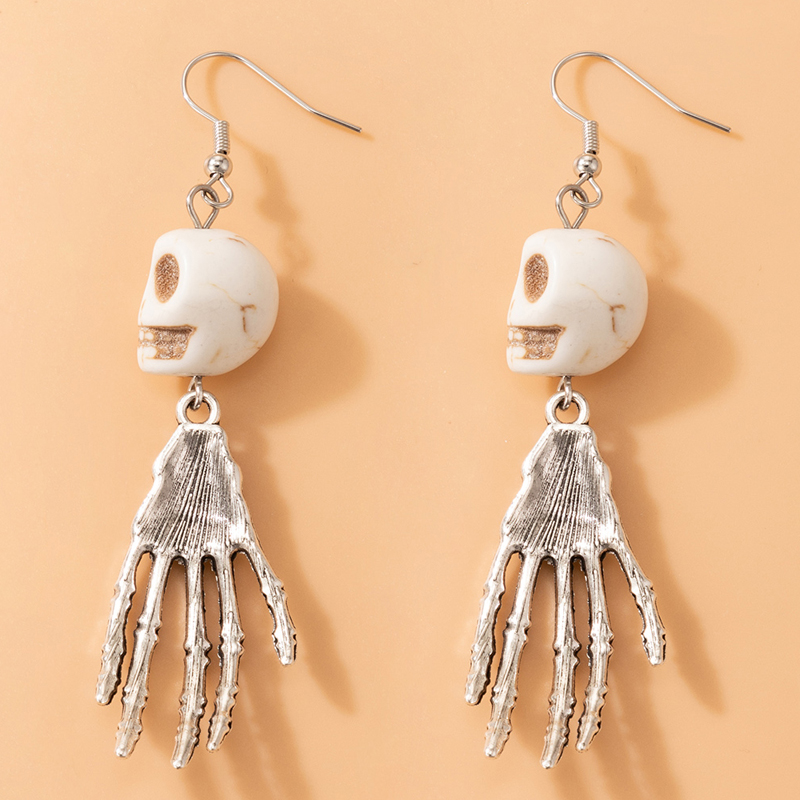 Exaggerated Alternative Earrings Halloween Skull Alloy Ear Hook display picture 14