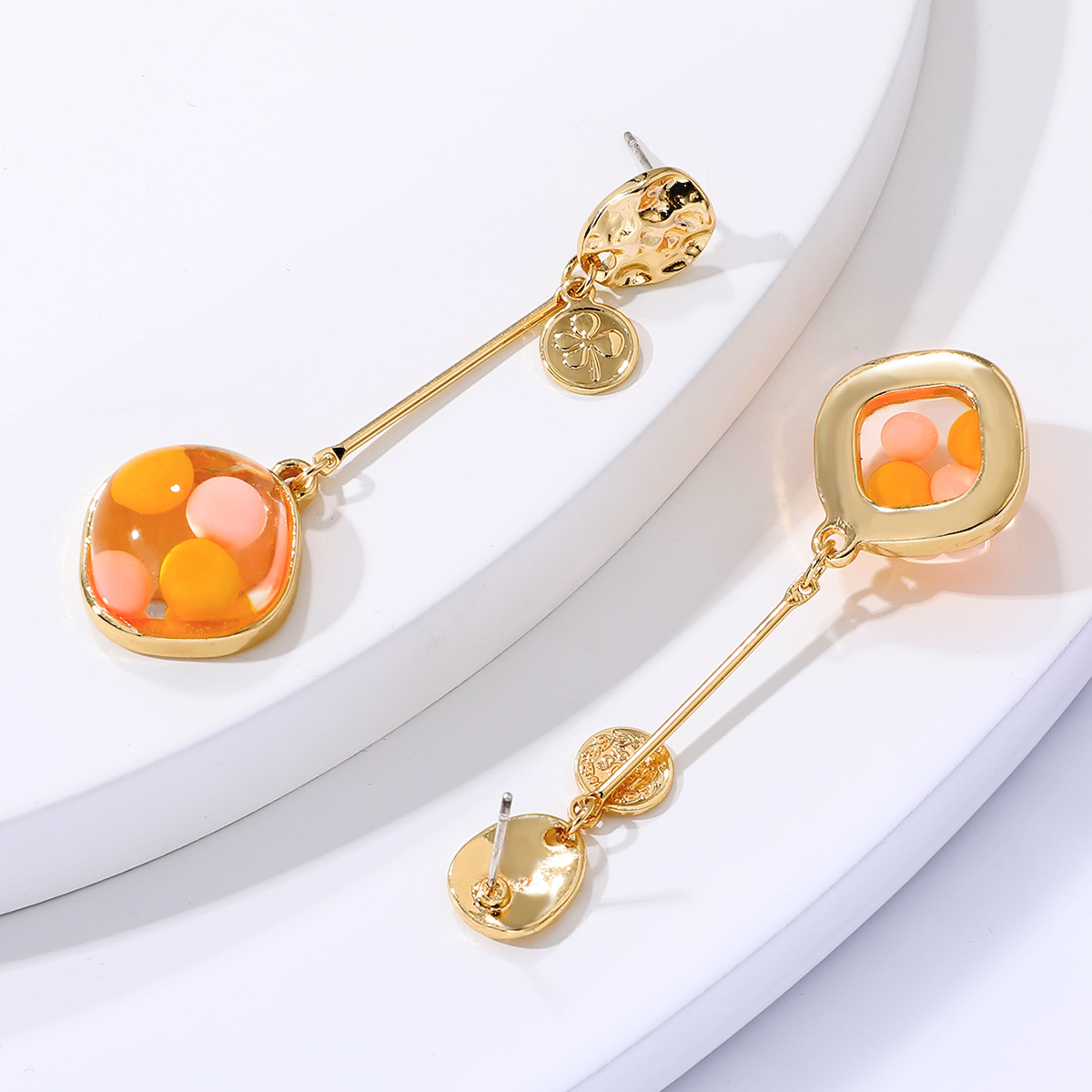 Creative Cute Resin Color Beads Pendant Earrings display picture 2