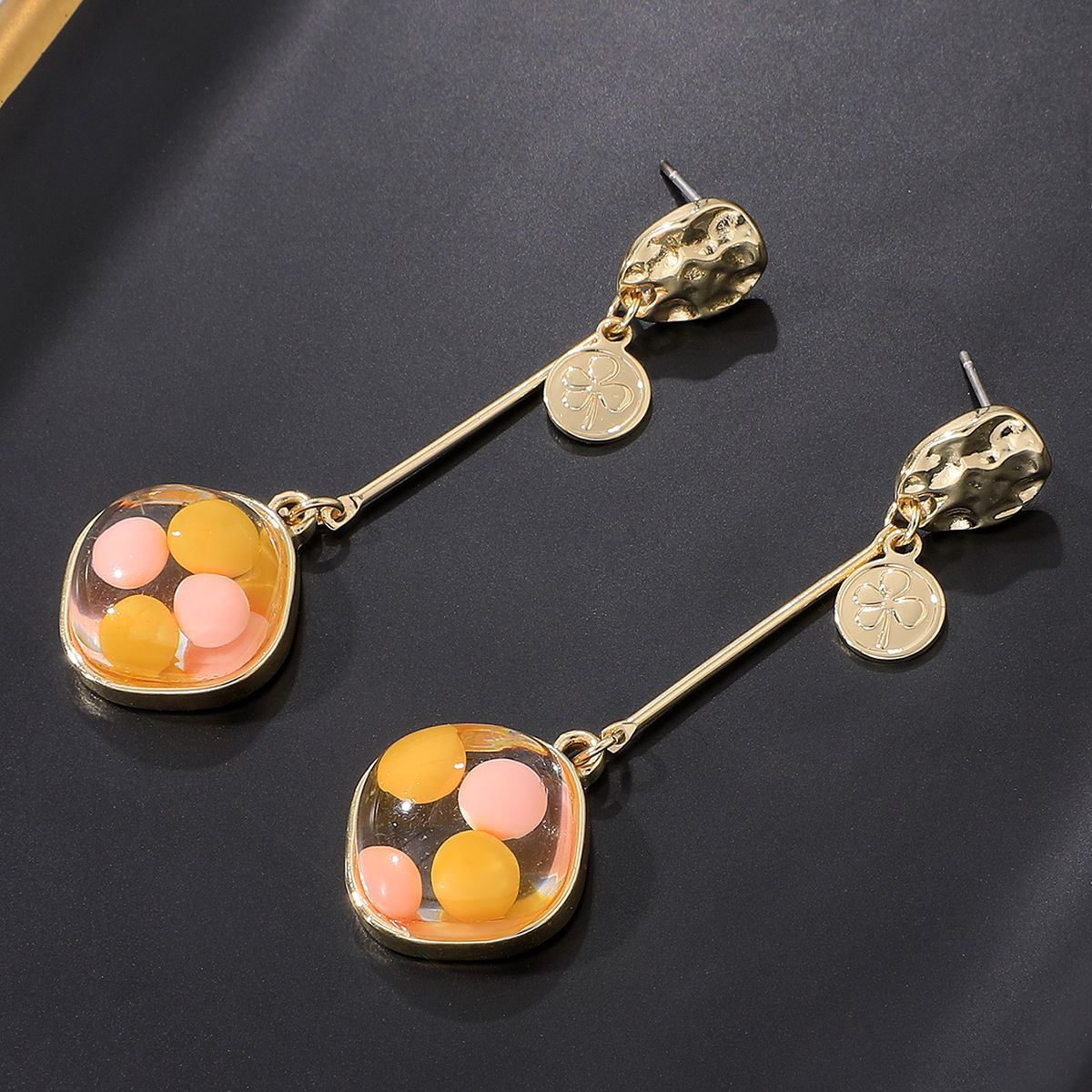Creative Cute Resin Color Beads Pendant Earrings display picture 3