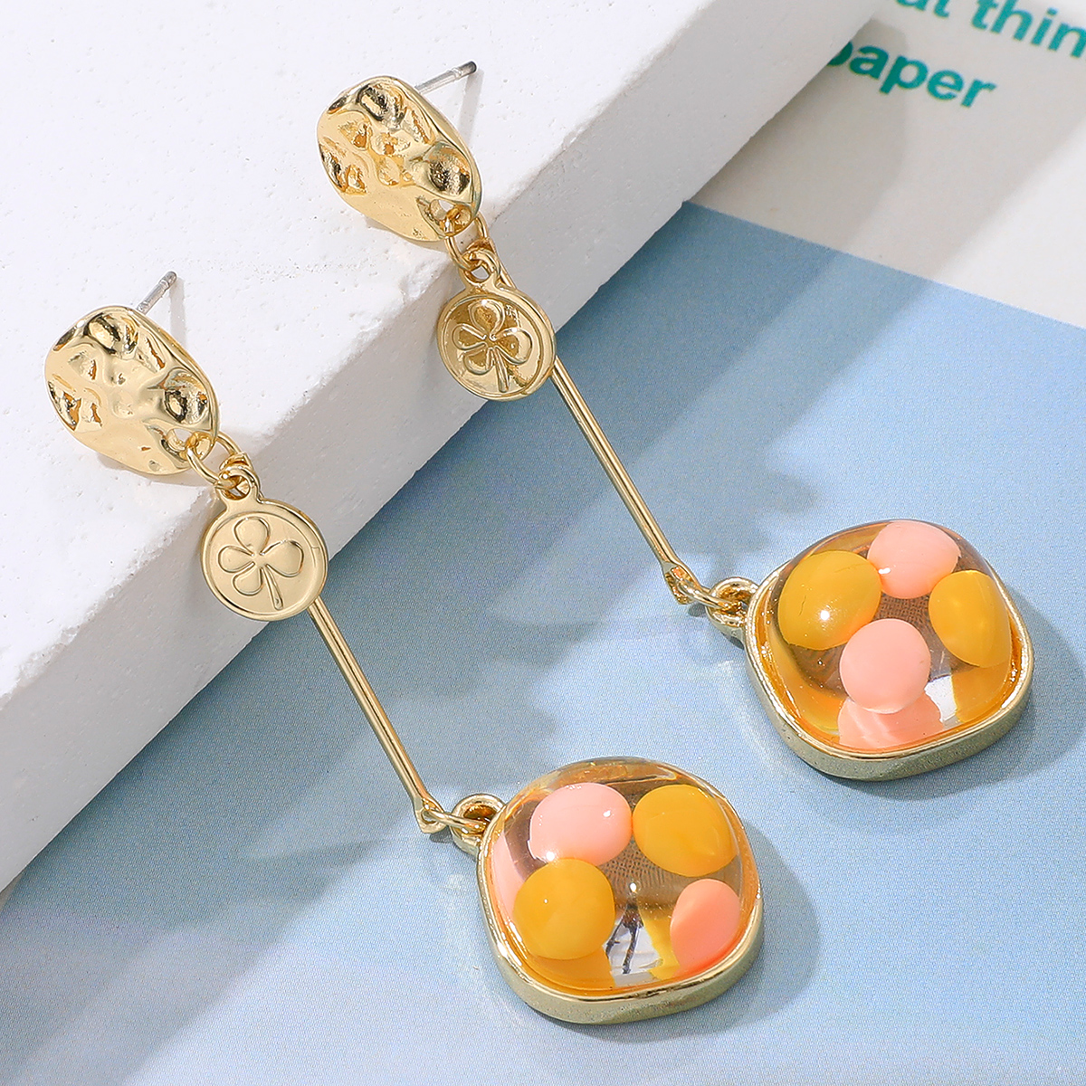 Creative Cute Resin Color Beads Pendant Earrings display picture 4