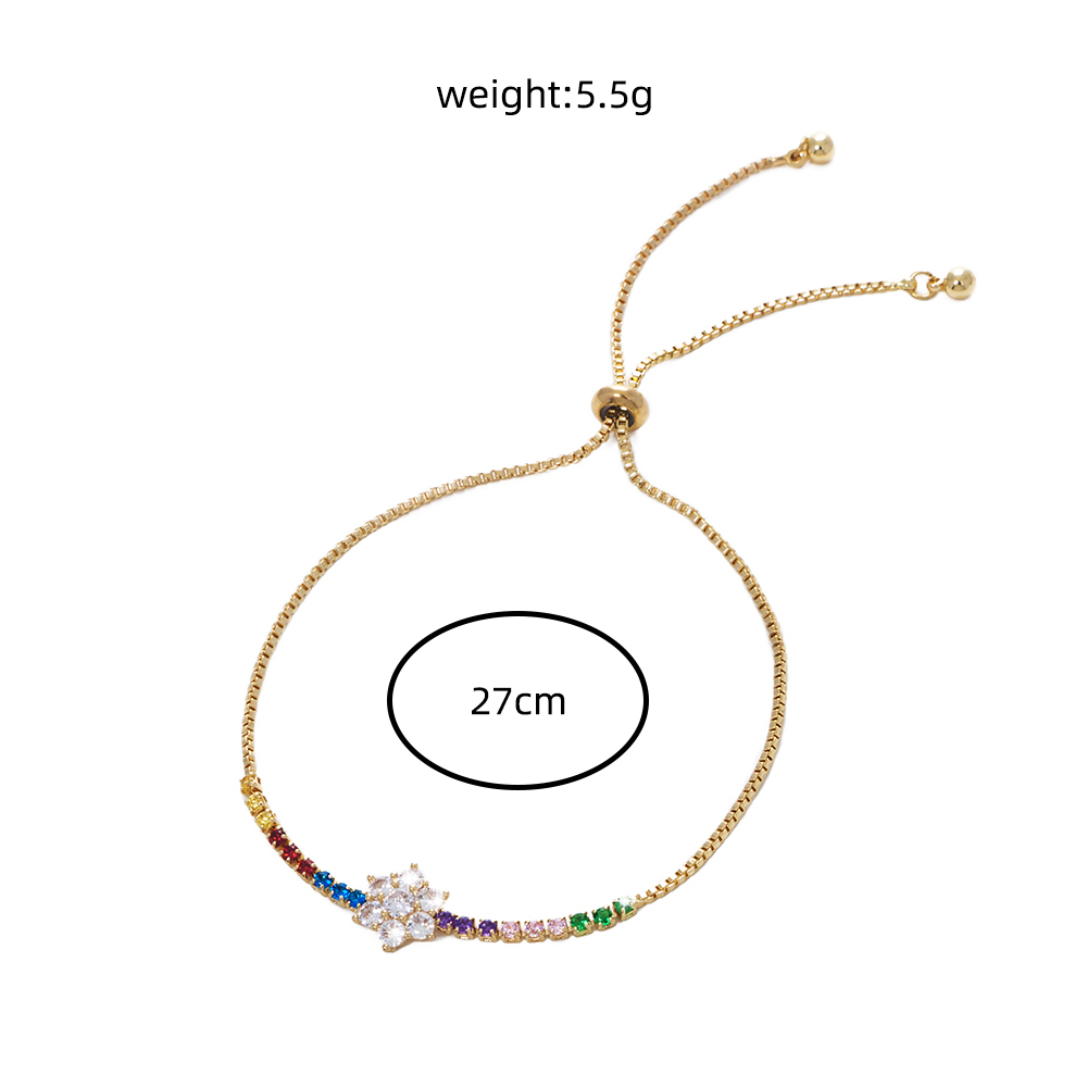 Popular Fashion Plum Shape Multicolor Zircon Adjustable Venetian Bracelet Jewelry display picture 1