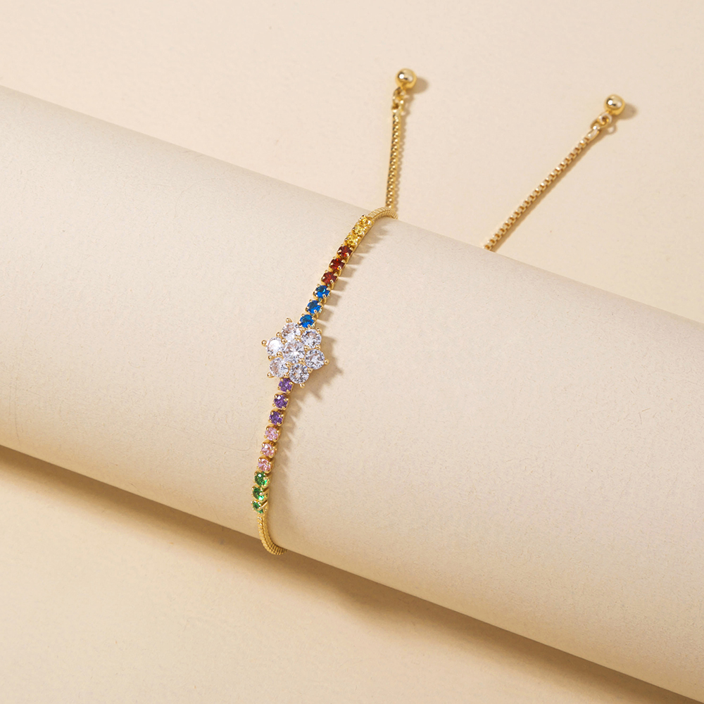Popular Fashion Plum Shape Multicolor Zircon Adjustable Venetian Bracelet Jewelry display picture 6