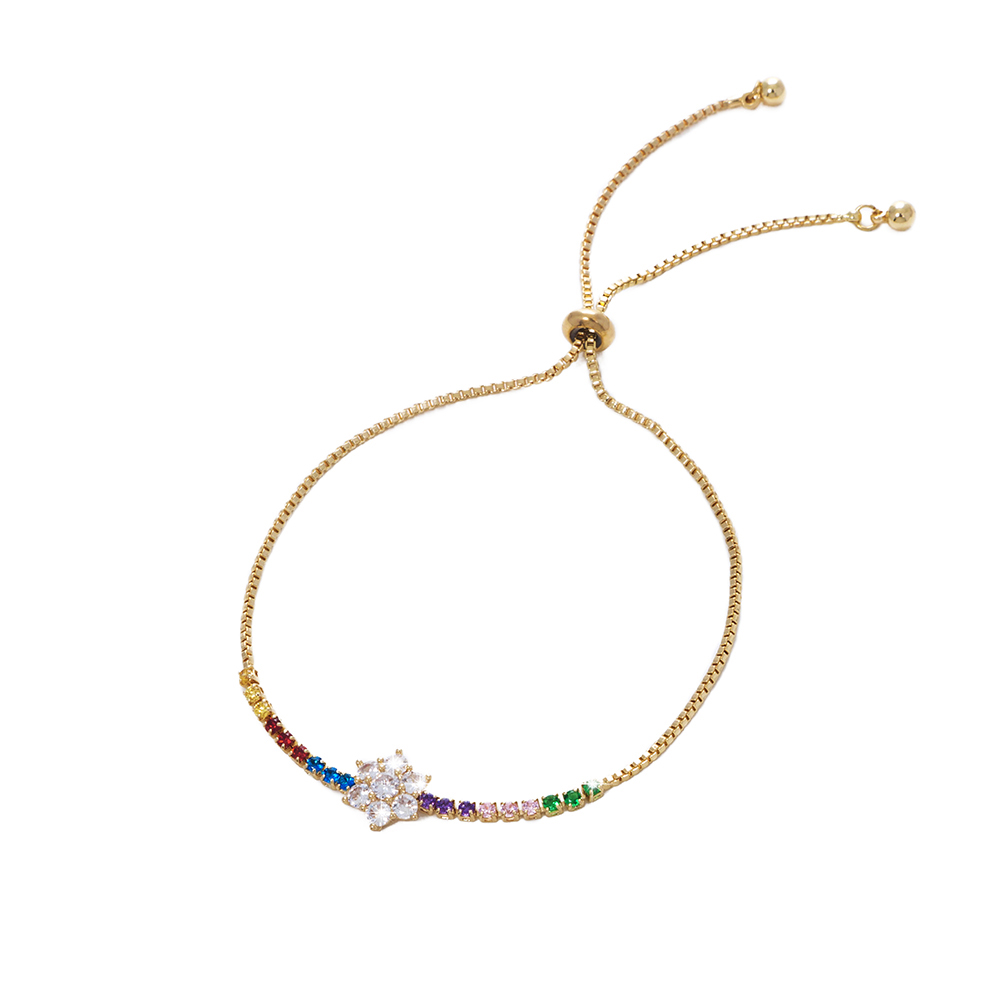 Popular Fashion Plum Shape Multicolor Zircon Adjustable Venetian Bracelet Jewelry display picture 9