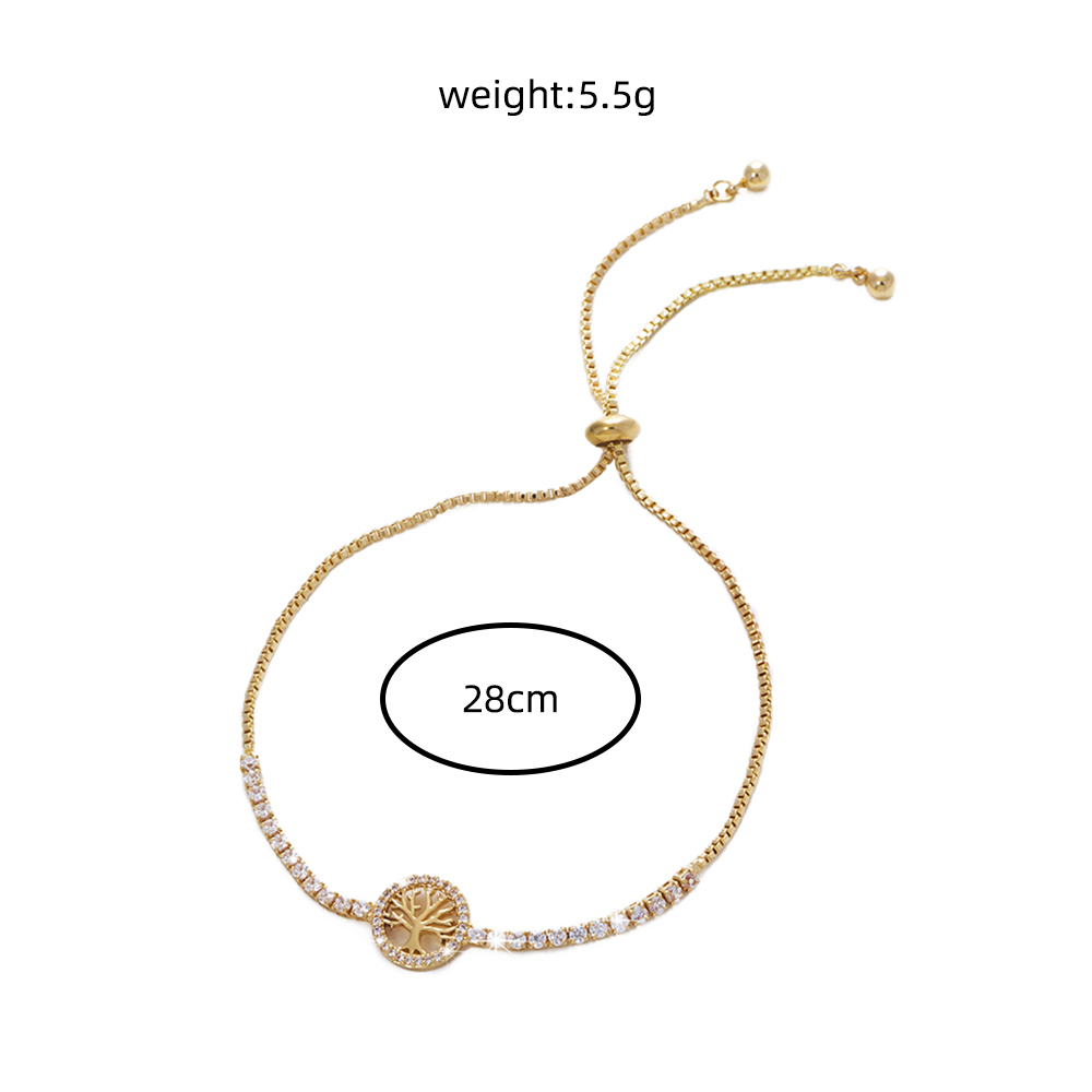 Fashion New Micro Inlay Zircon Tree Of Life Elements Adjustable Venetian Bracelet Jewelry display picture 1