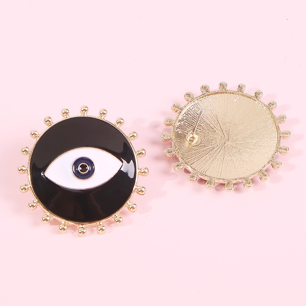 Vintage Contrast Color Alloy Oil Dripping Devil's Eye Earrings Wholesale display picture 3