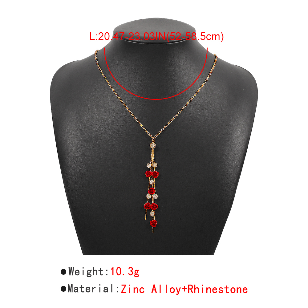 Simple Flower Inlaid Pearl Necklace Jewelry Set Wholesale display picture 1