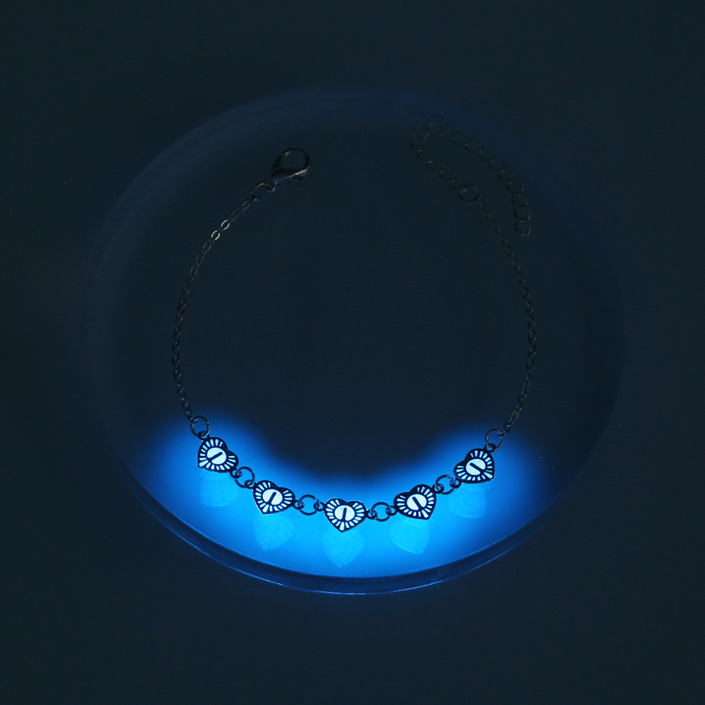 Fashion Bracelet Heart Element Sky Blue Luminous Copper Bracelet Jewelry display picture 8