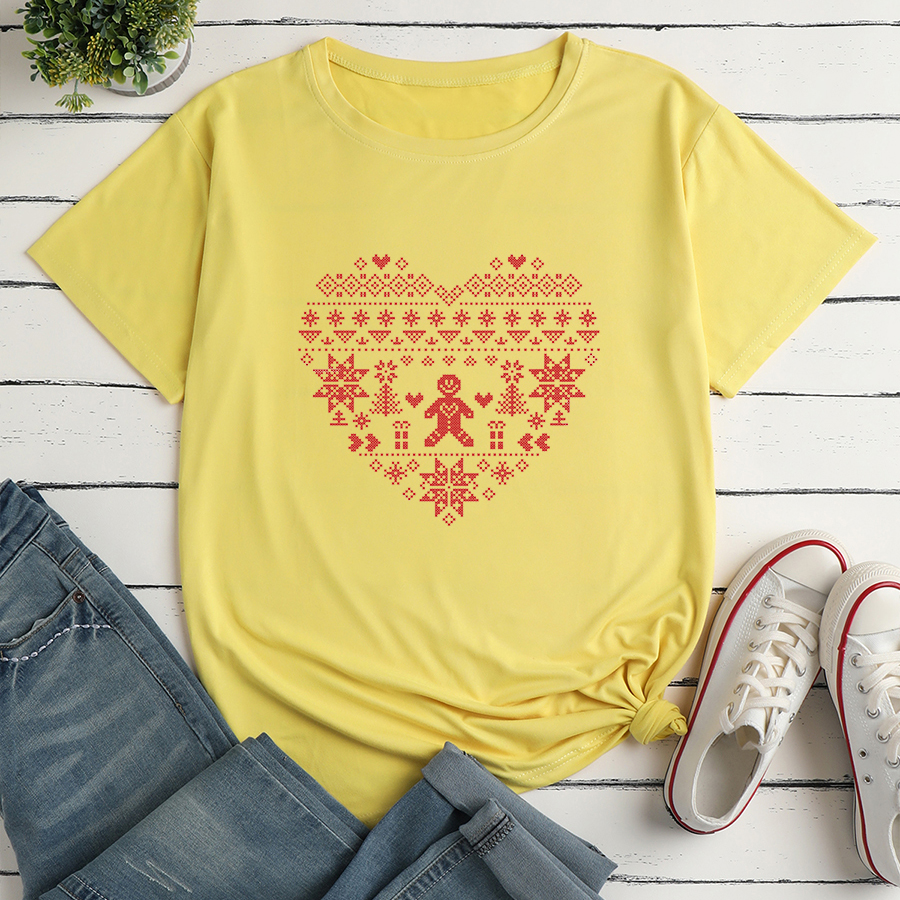 Fashion Heart Print Ladies Loose Casual T-shirt display picture 4