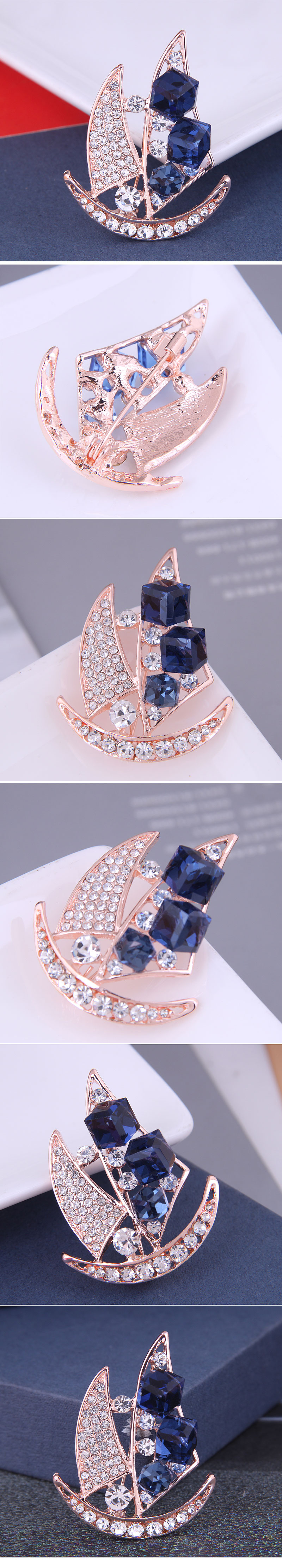 Broche En Diamant En Alliage Pour Dames De Voile Brillante Simple De Mode Coréenne display picture 1