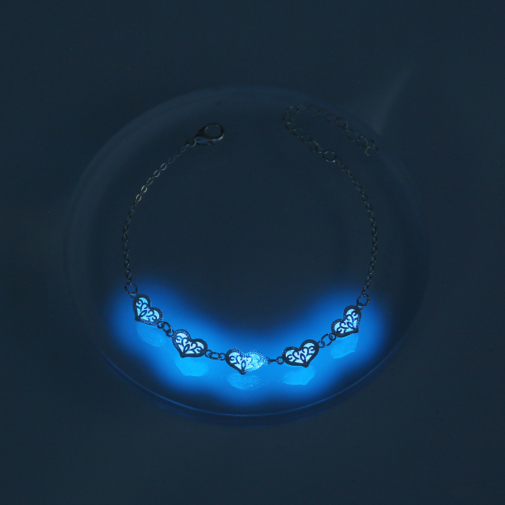 Simple Design Hand Jewelry Love Element Sky Blue Luminous Glowing Bracelet Jewelry display picture 4