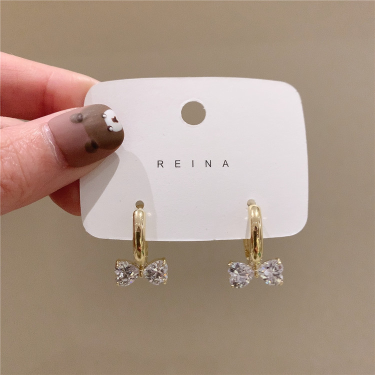 Fashion Bows Drill Geometric Alloy Earrings display picture 4