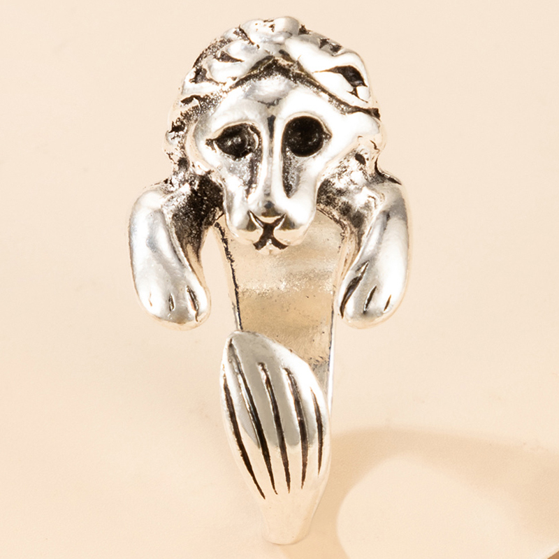 Exaggerated Retro Alloy Animal Lion Alloy Ring display picture 10