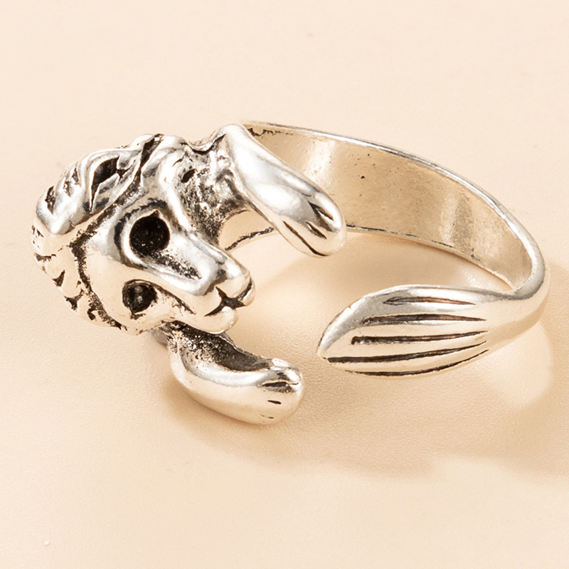 Exaggerated Retro Alloy Animal Lion Alloy Ring display picture 12