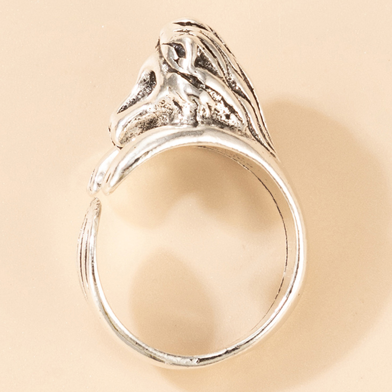 Exaggerated Retro Alloy Animal Lion Alloy Ring display picture 13