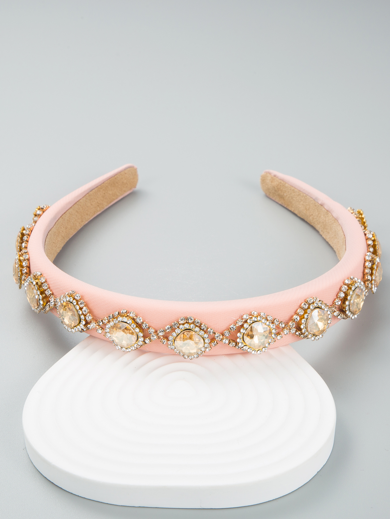 Spring New Gemstone Decoration Pink Headband display picture 5