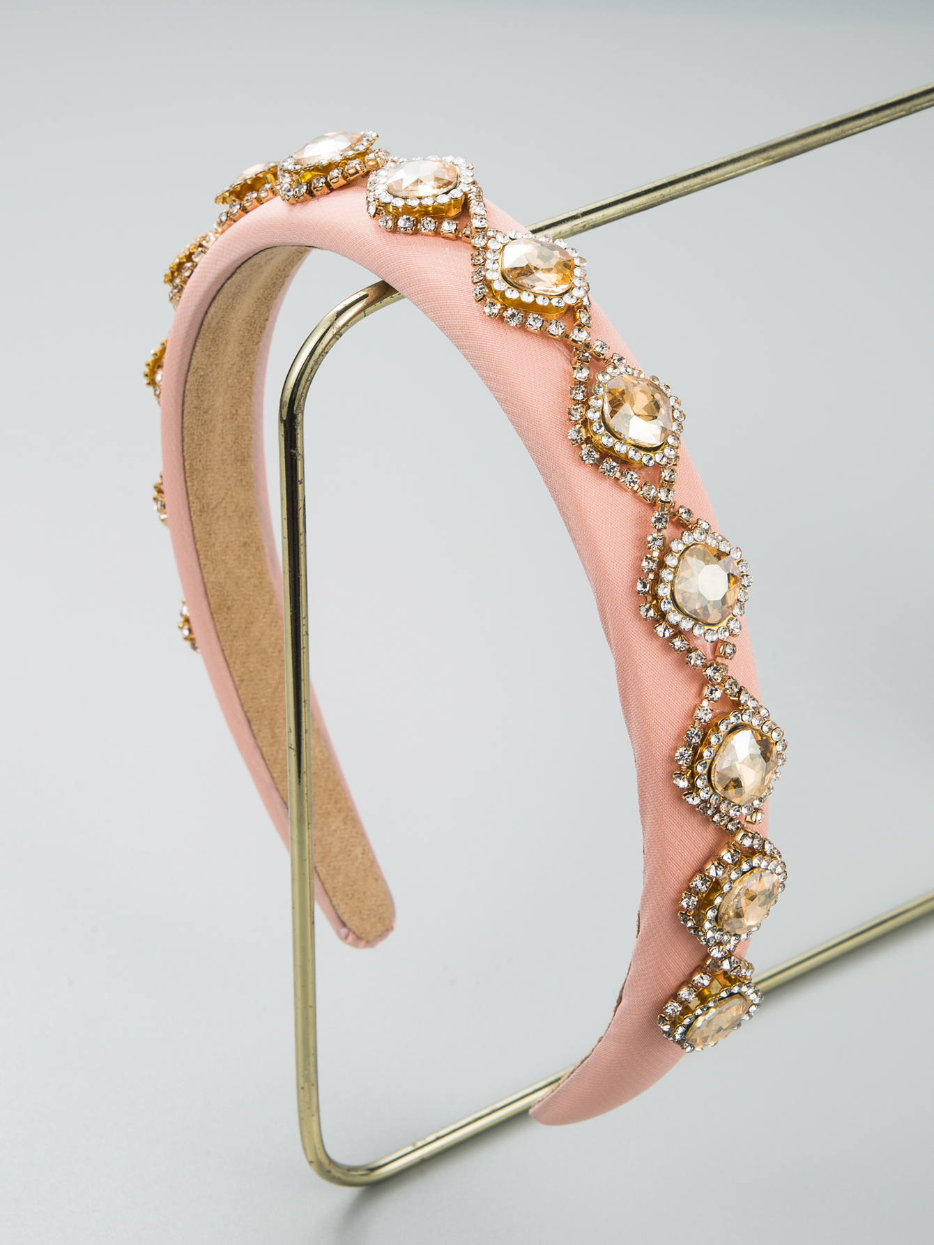 Spring New Gemstone Decoration Pink Headband display picture 6