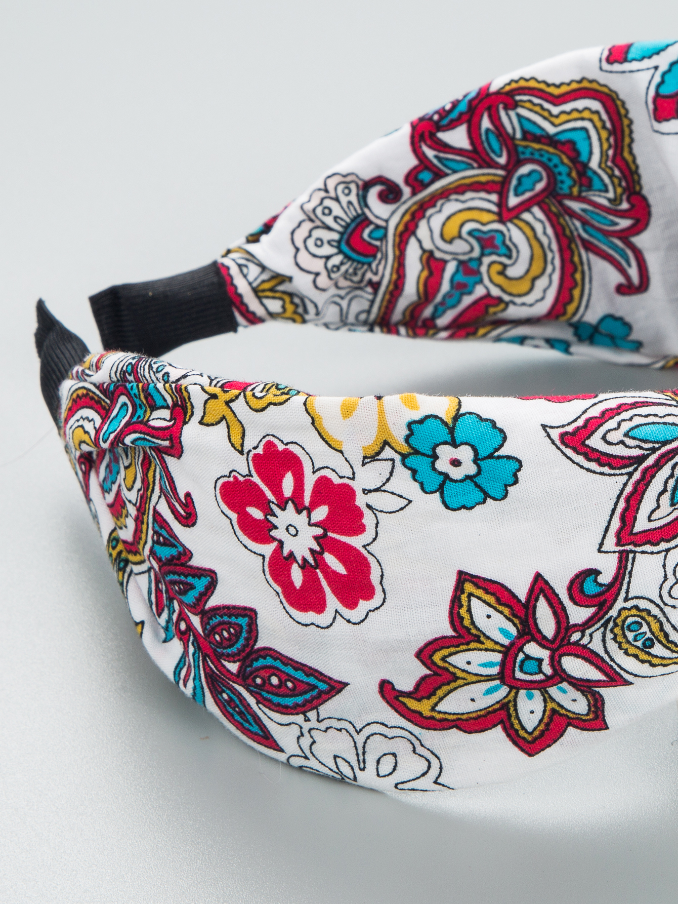 Fashion Wide-brimmed Cross-print Fabric Headband display picture 3