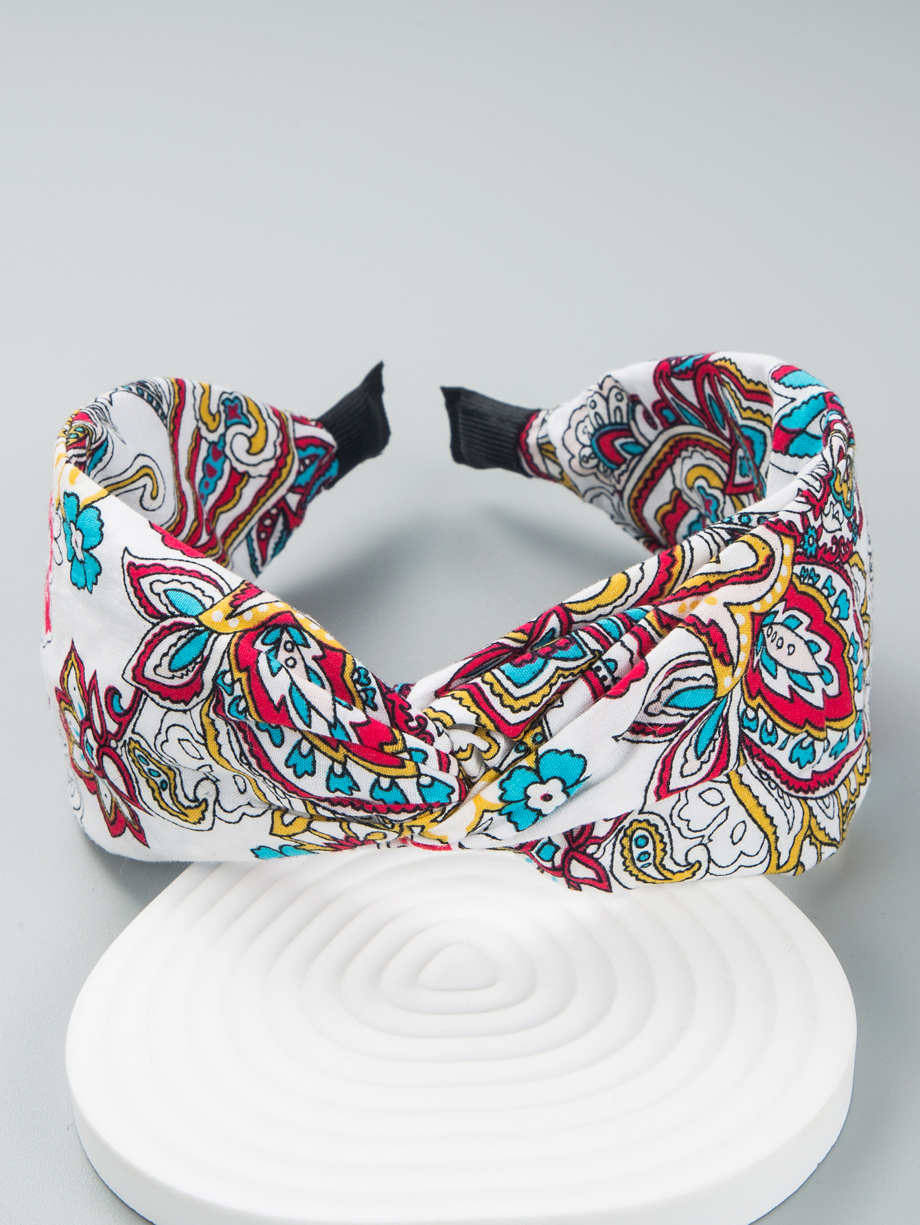 Fashion Wide-brimmed Cross-print Fabric Headband display picture 4