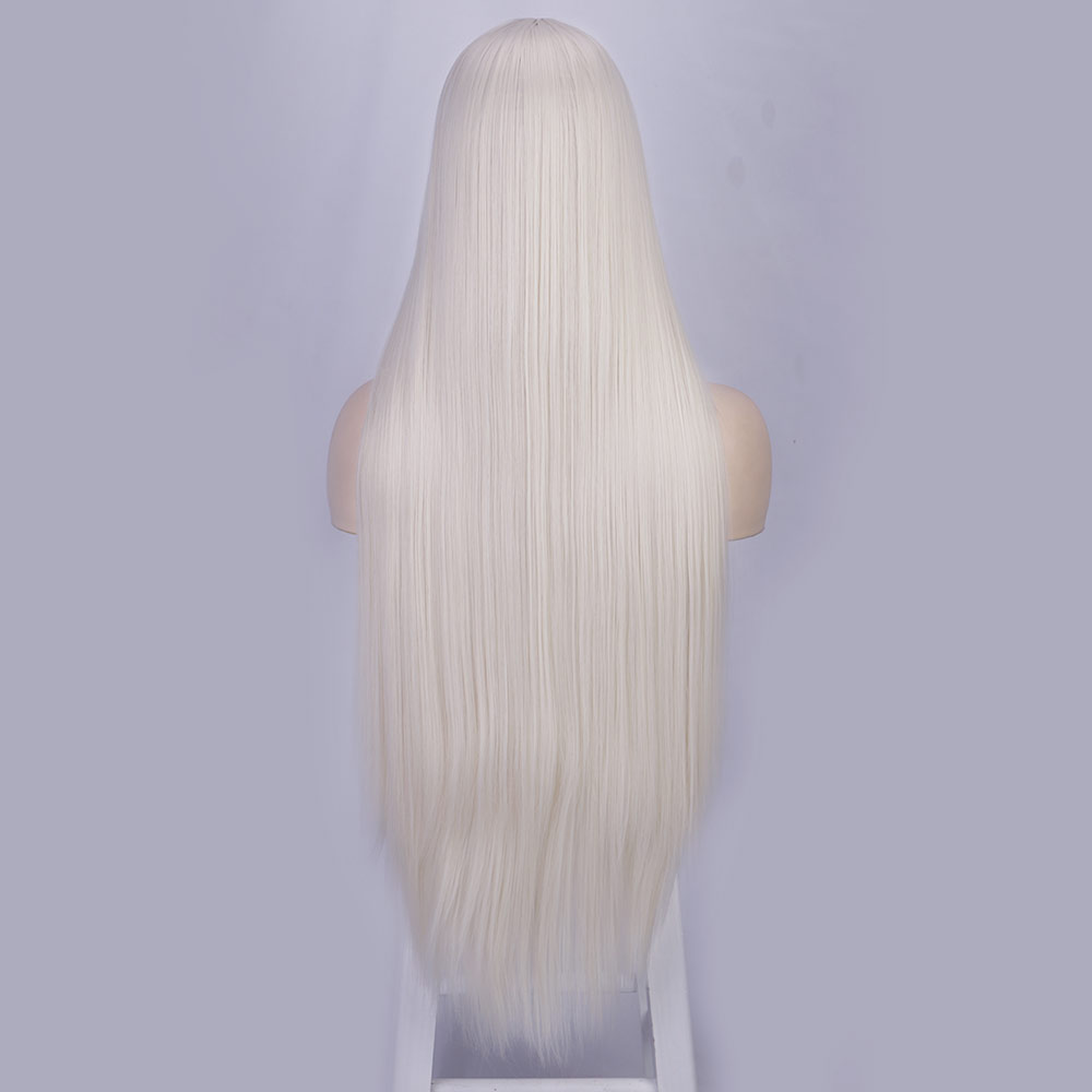 European And American Women&#39;s Wigs Long Straight Hair Chemical Fiber Headgear Small Lace High Temperature Silk U Part Lace Wig display picture 3