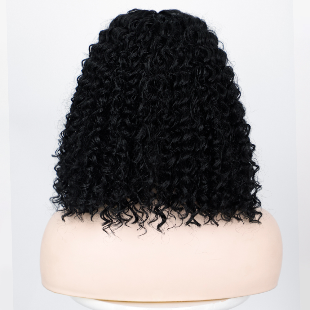 Black Women's Wig Medium Long Curly Hair Headgear Wigs display picture 3