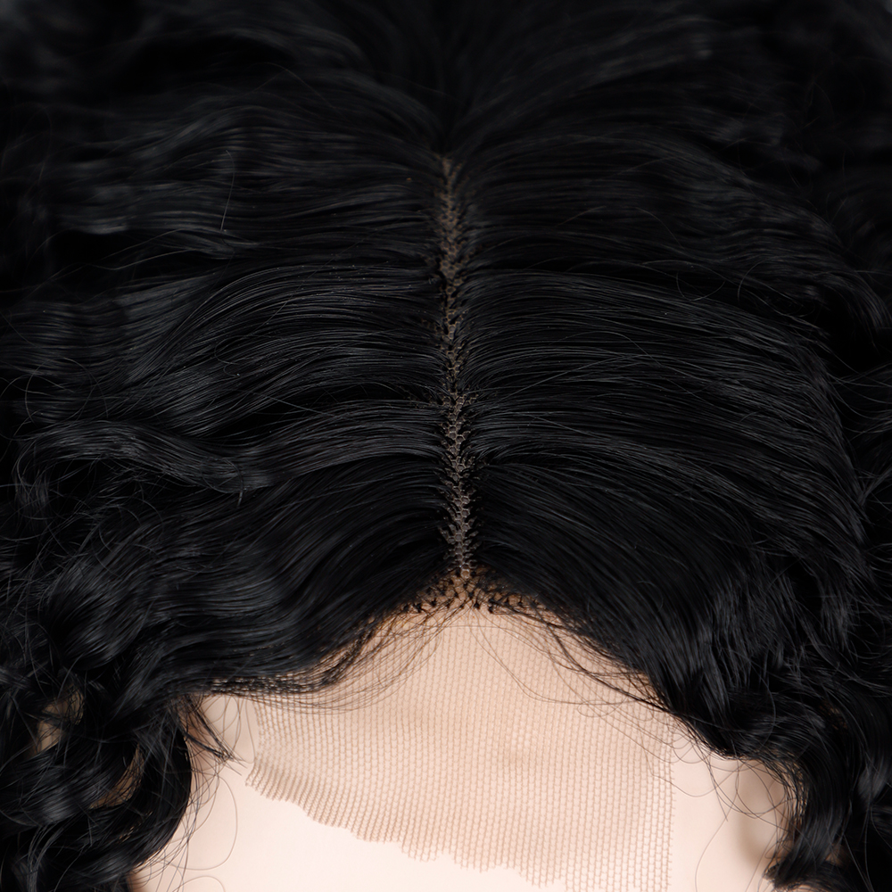 Black Women's Wig Medium Long Curly Hair Headgear Wigs display picture 11