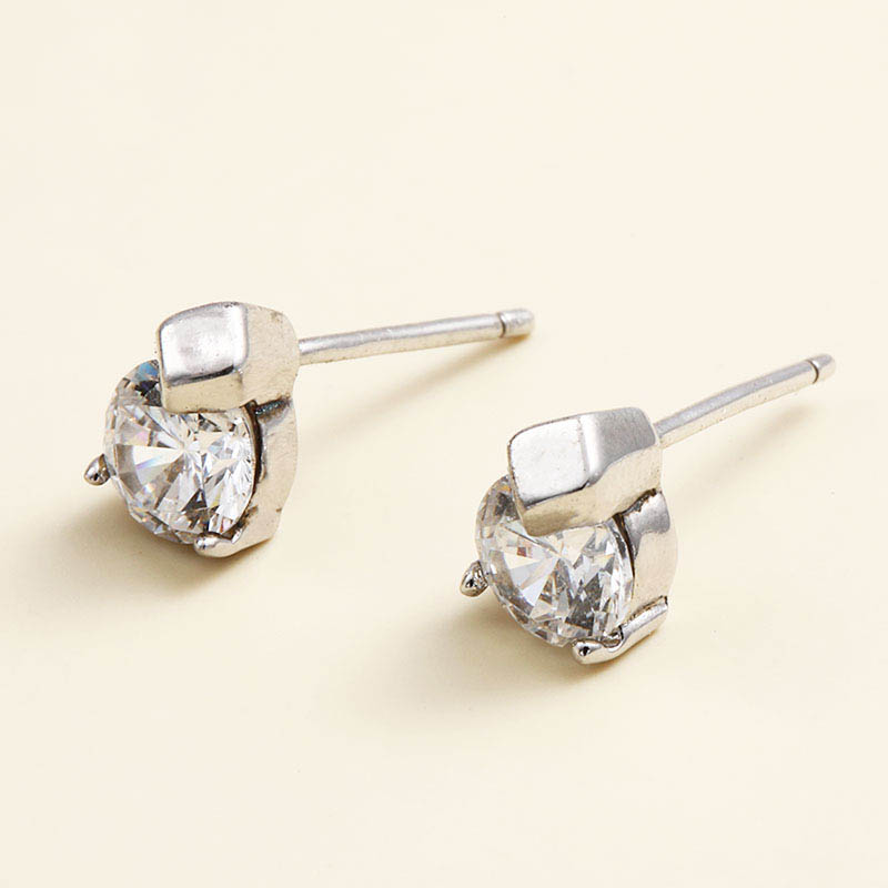 Light Luxury Small Niche Zircon 925 Silver Stud Earrings display picture 2