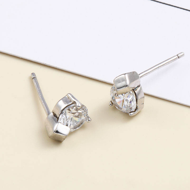 Light Luxury Small Niche Zircon 925 Silver Stud Earrings display picture 3