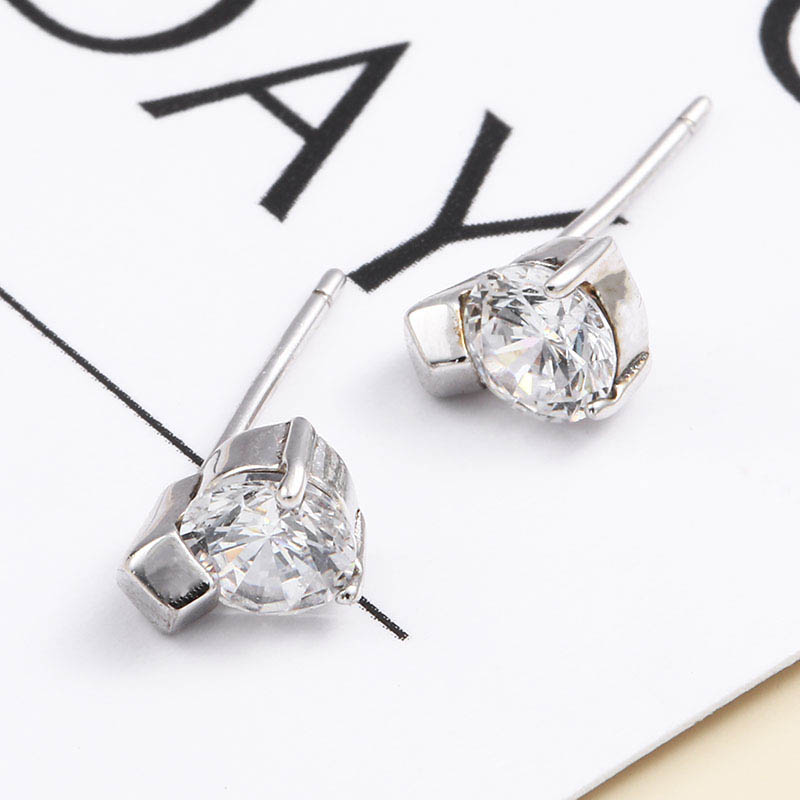 Light Luxury Small Niche Zircon 925 Silver Stud Earrings display picture 5