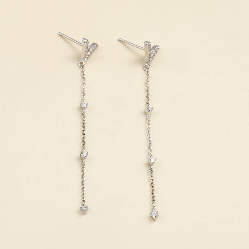 Temperament And Fashion Long 925 Silver Earrings display picture 1