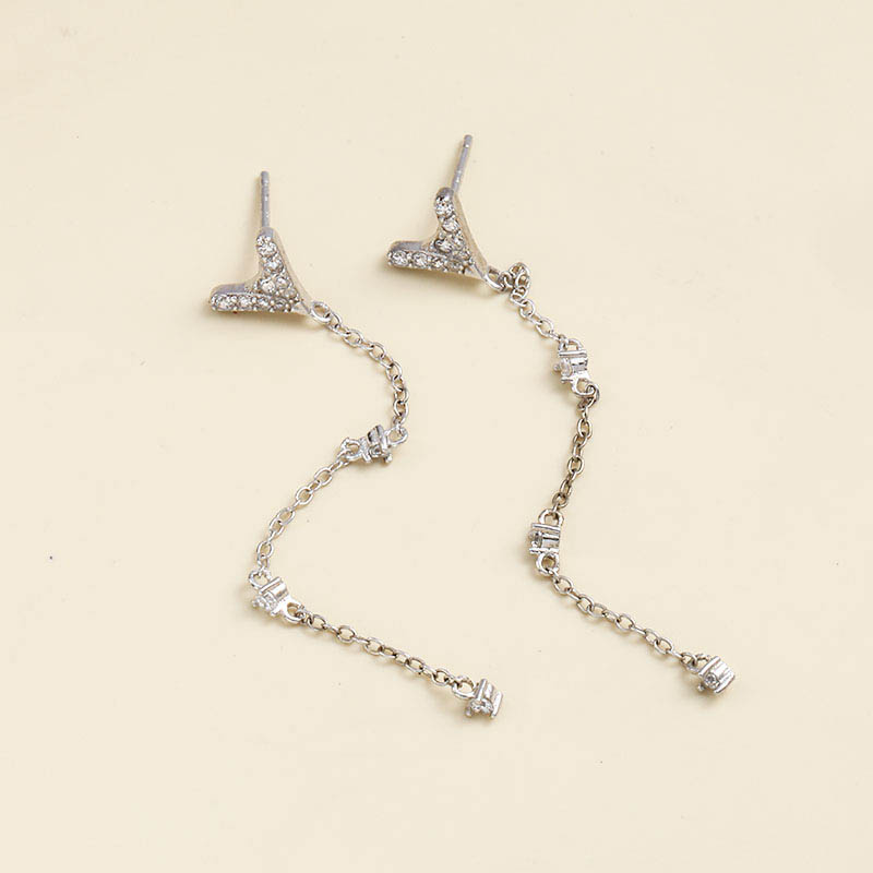 Temperament And Fashion Long 925 Silver Earrings display picture 3