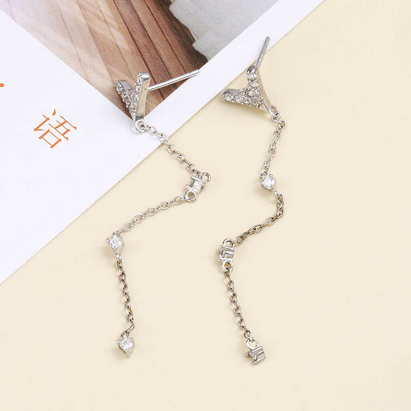 Temperament And Fashion Long 925 Silver Earrings display picture 4