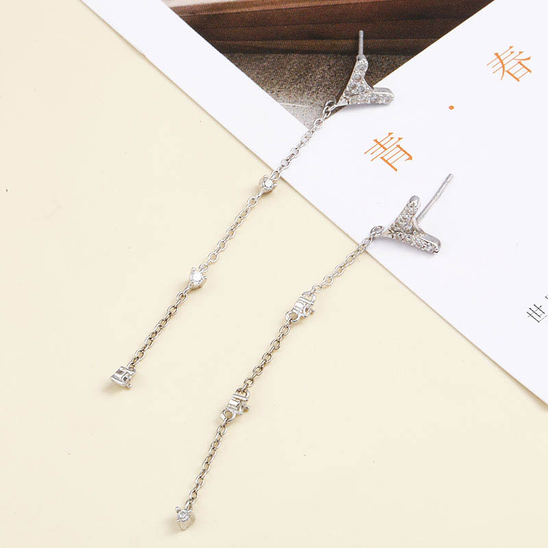 Temperament And Fashion Long 925 Silver Earrings display picture 5