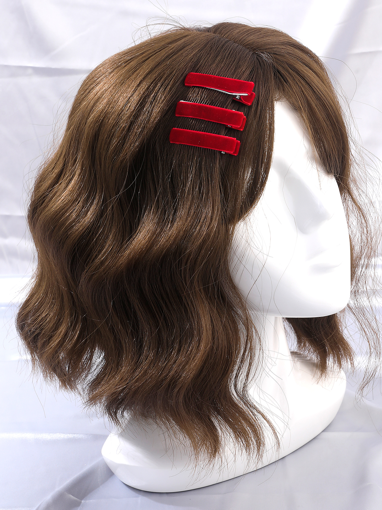 3-piece Classic Simple Red Flannel Clip Hair Clip Set display picture 1
