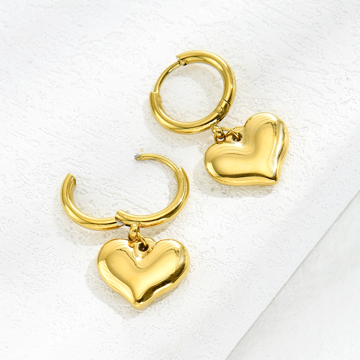 Fashion Heart 304 Stainless Steel 14K Gold Plated display picture 1