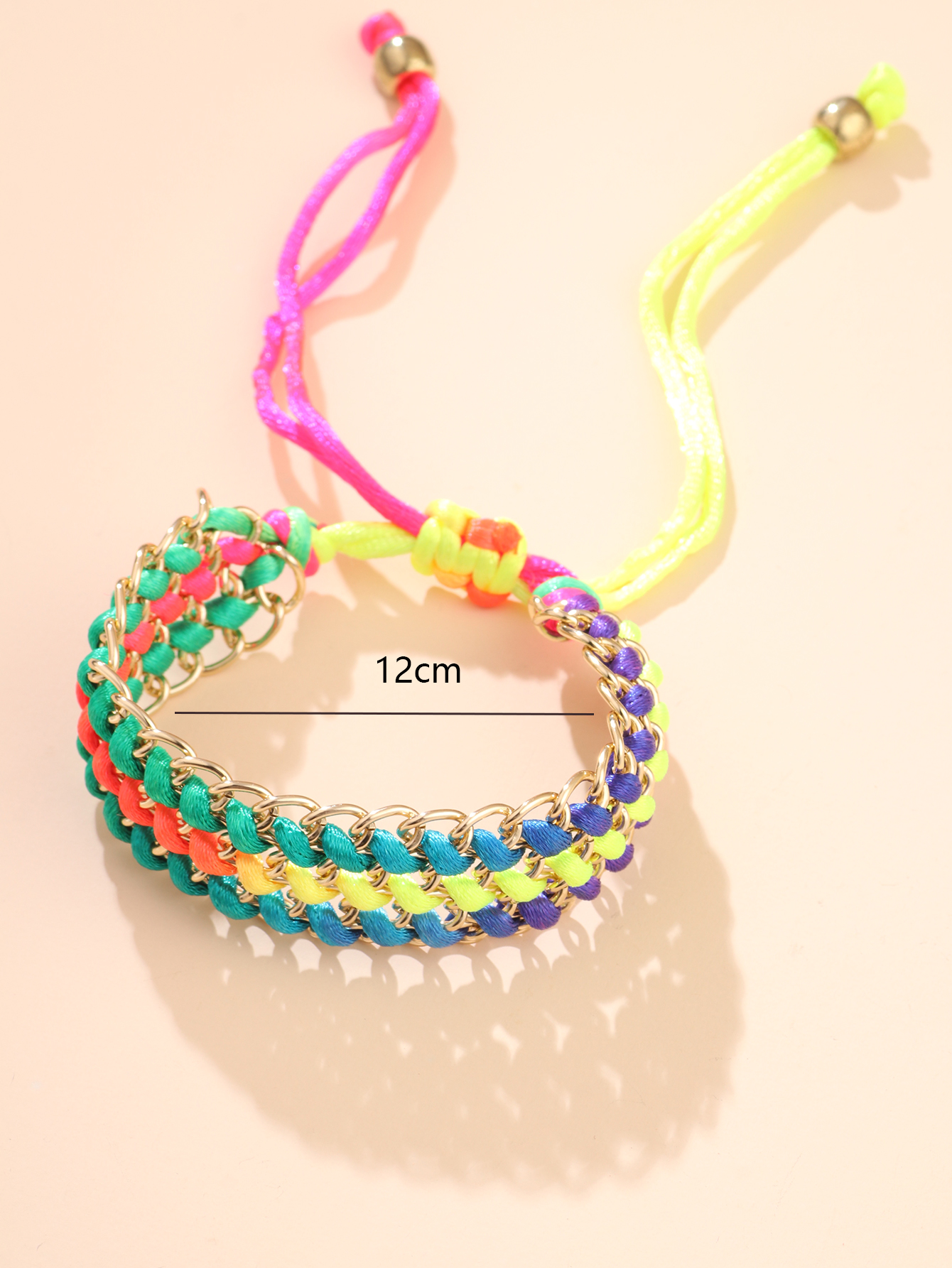 Simple Chinese Knot Color Gradient Chain Hand-woven Bracelet display picture 3