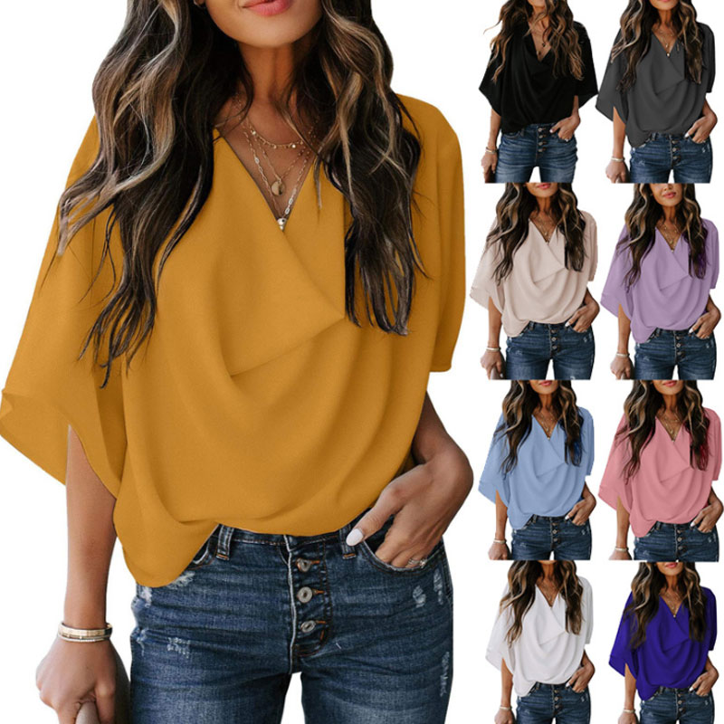 Blouses Solid Color display picture 1
