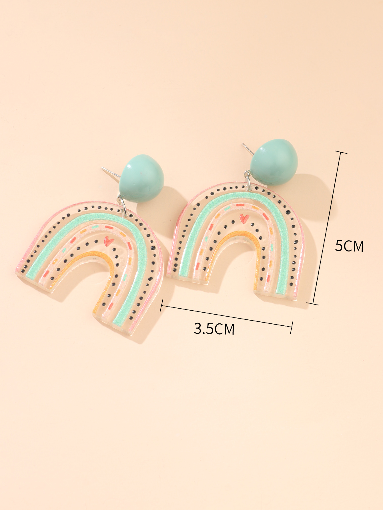 2022 Cartoon Rainbow Contrast Color Acrylic Earrings display picture 3