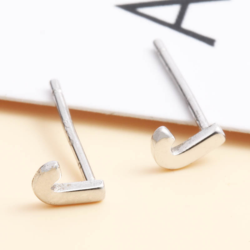 Fashion Small Letter J 925 Silver Stud Earrings display picture 1