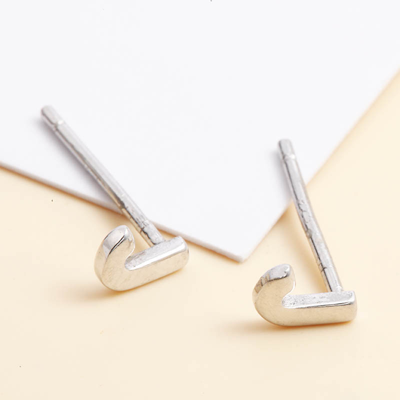 Fashion Small Letter J 925 Silver Stud Earrings display picture 2