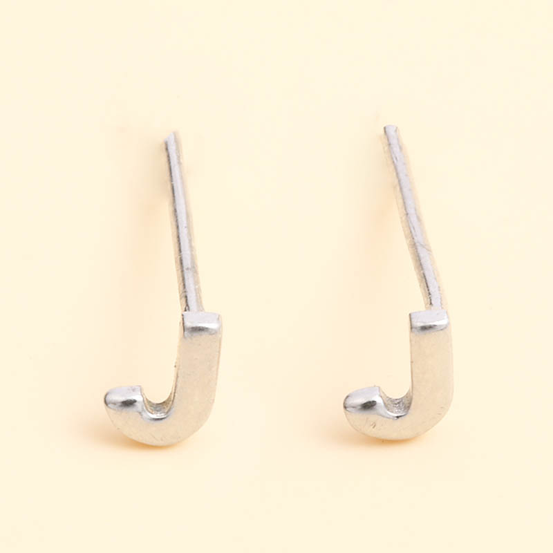 Fashion Small Letter J 925 Silver Stud Earrings display picture 5