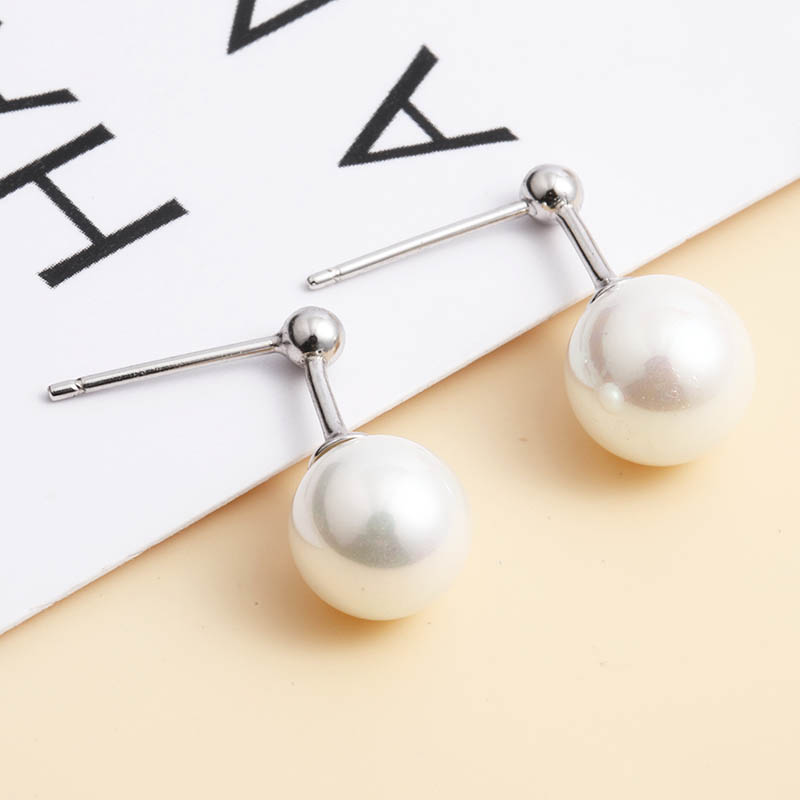 Simple Classic Pearl 925 Silver Drop Earrings display picture 1